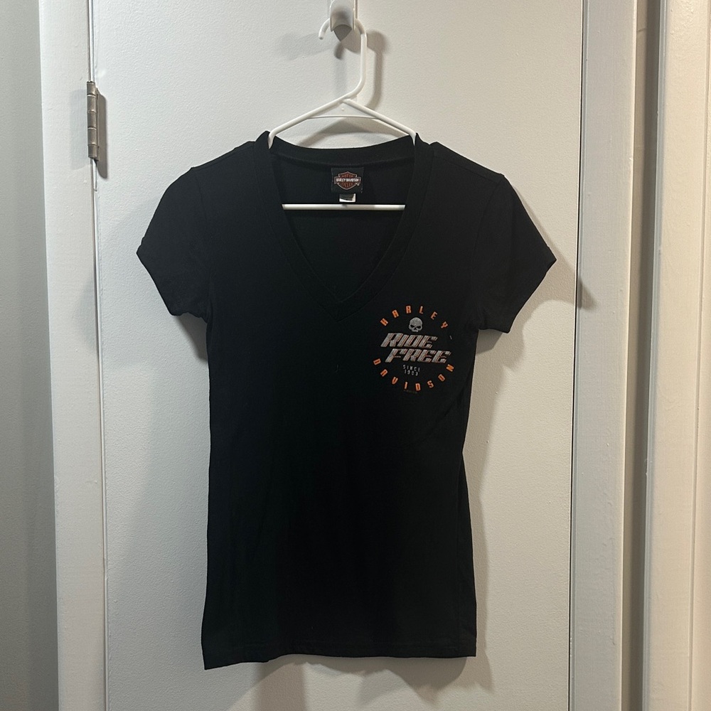 Harley-Davidson Women's Black V-Neck Tee